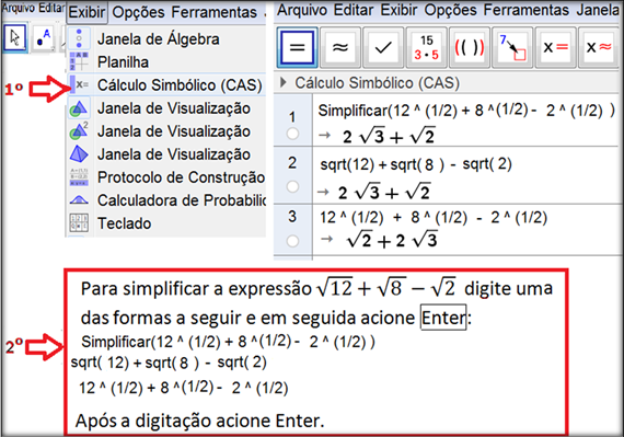 Simplificação de frações – GeoGebra