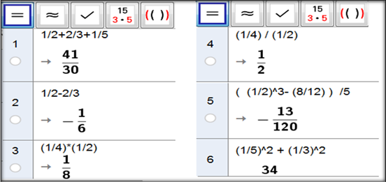 Simplificação de frações – GeoGebra